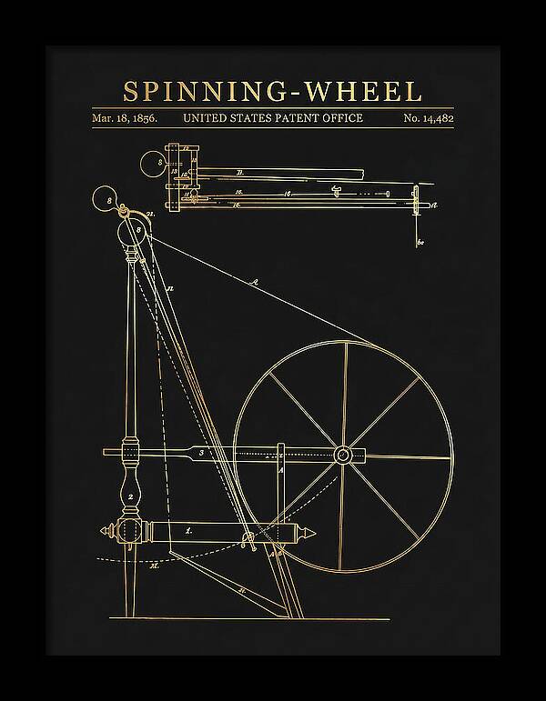 Spinning Wheel Gold Patent Us14482a