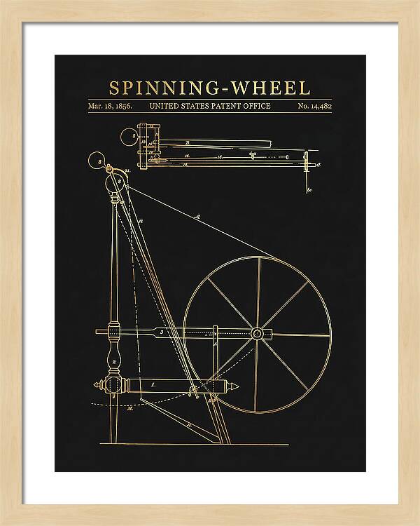 Spinning Wheel Gold Patent Us14482a