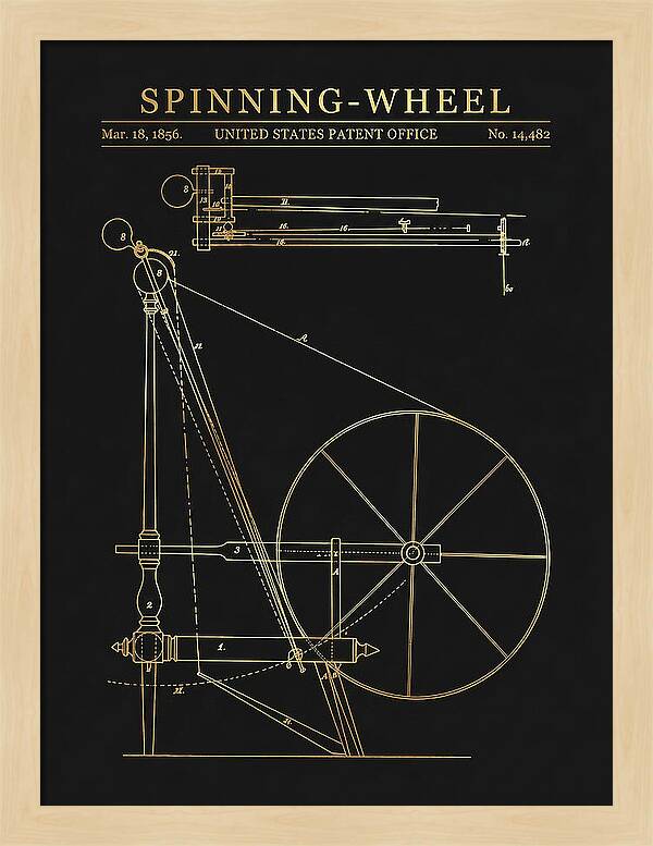 Spinning Wheel Gold Patent Us14482a