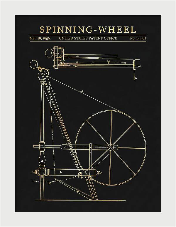 Spinning Wheel Gold Patent Us14482a