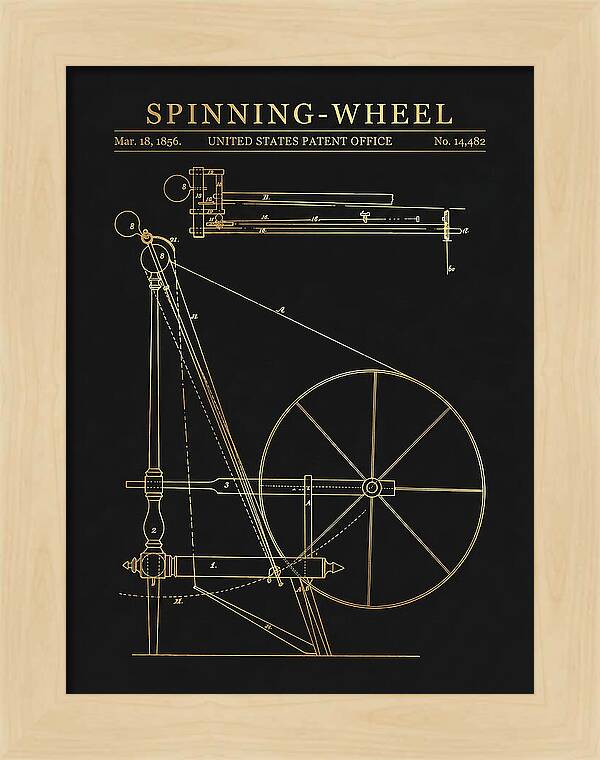 Spinning Wheel Gold Patent Us14482a