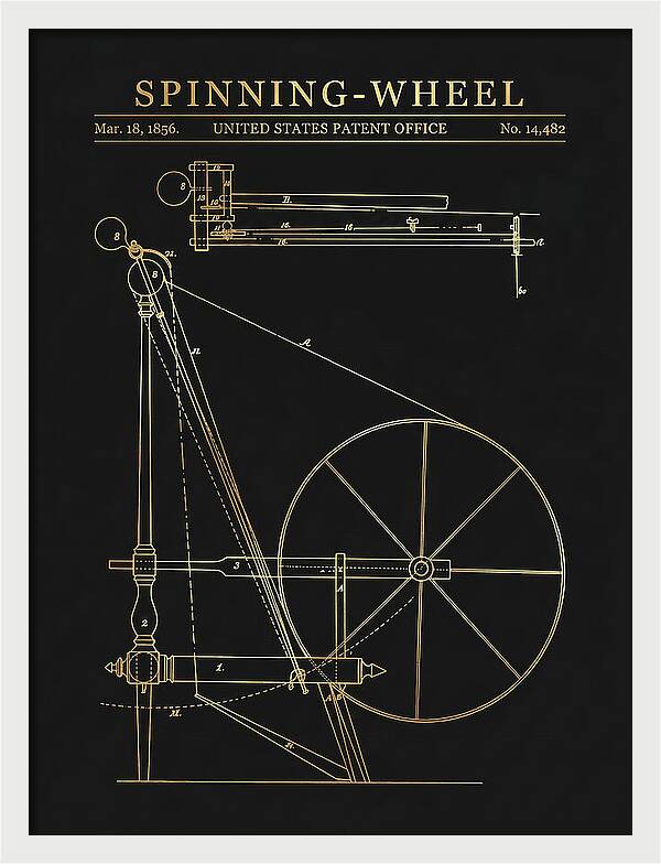 Spinning Wheel Gold Patent Us14482a
