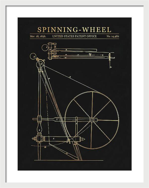Spinning Wheel Gold Patent Us14482a