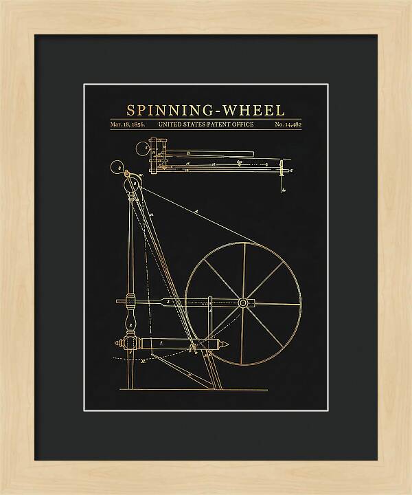 Spinning Wheel Gold Patent Us14482a