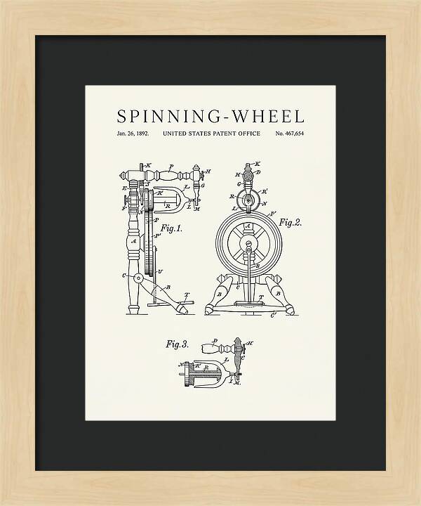Spinning Wheel Minimalist Patent Us467654