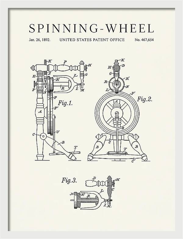 Spinning Wheel Minimalist Patent Us467654
