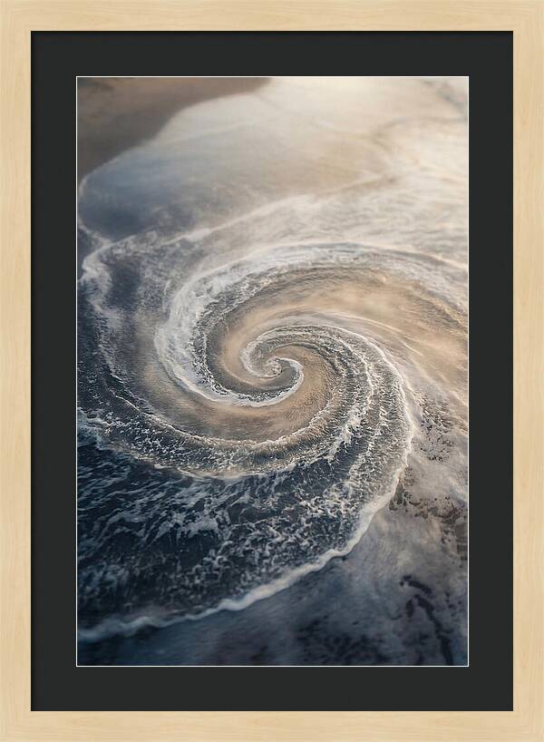Spiral Fibonacci Pattern In Ocean Blues