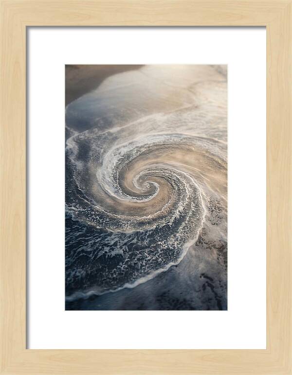 Spiral Fibonacci Pattern In Ocean Blues