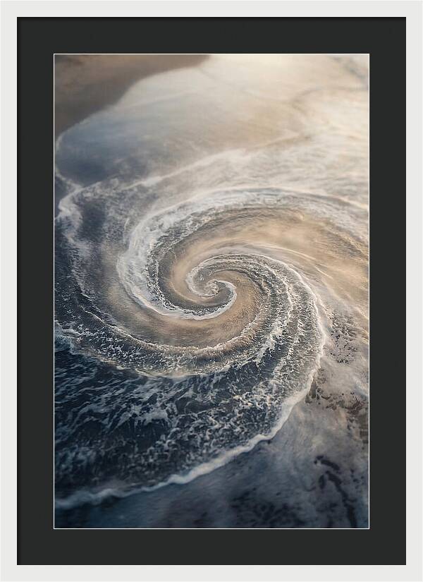 Spiral Fibonacci Pattern In Ocean Blues
