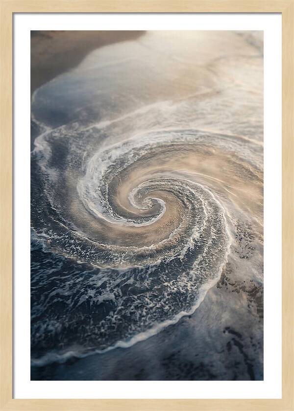 Spiral Fibonacci Pattern In Ocean Blues