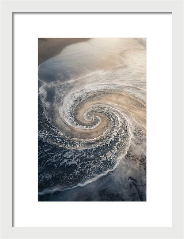 Spiral Fibonacci Pattern In Ocean Blues