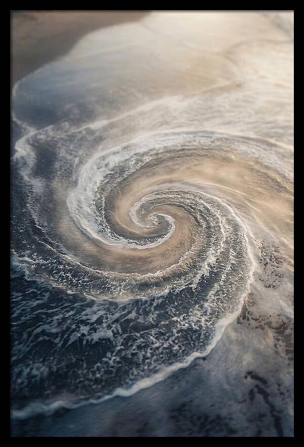 Spiral Fibonacci Pattern In Ocean Blues