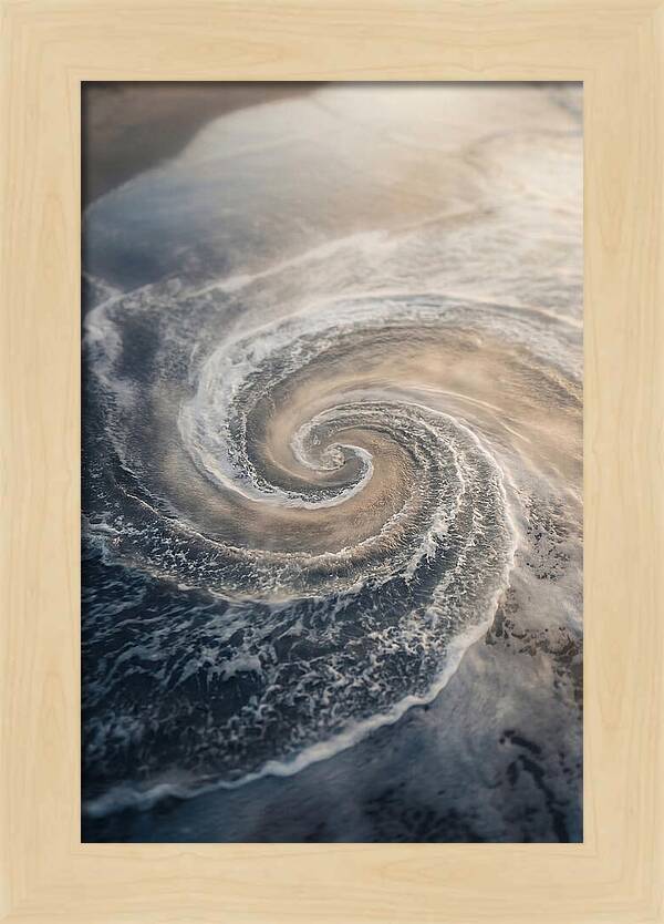 Spiral Fibonacci Pattern In Ocean Blues