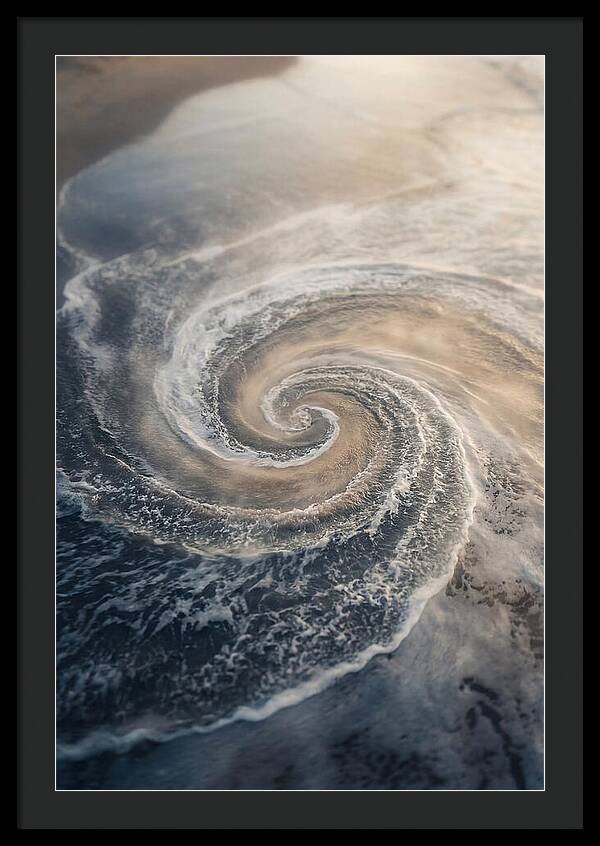 Spiral Fibonacci Pattern In Ocean Blues