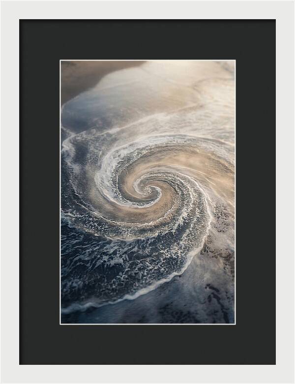 Spiral Fibonacci Pattern In Ocean Blues