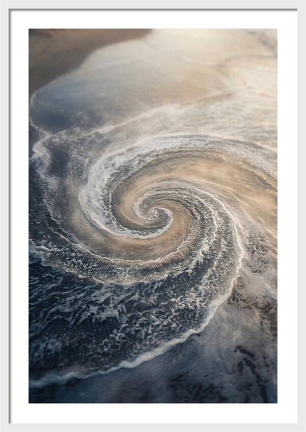 Spiral Fibonacci Pattern In Ocean Blues