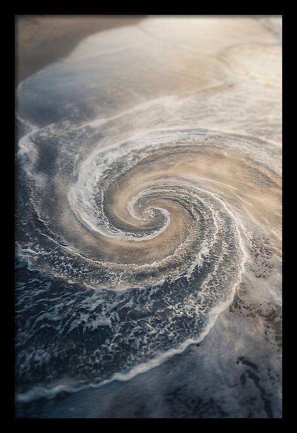 Spiral Fibonacci Pattern In Ocean Blues