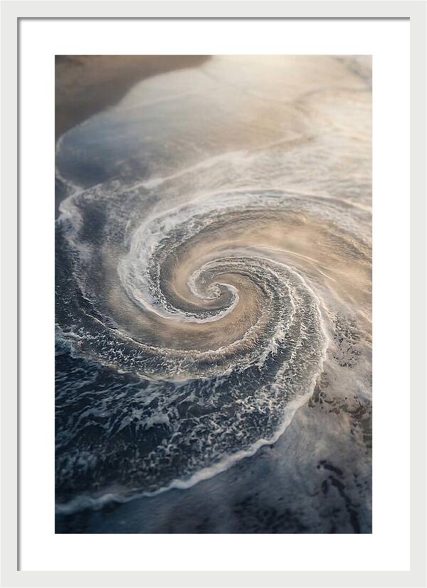 Spiral Fibonacci Pattern In Ocean Blues