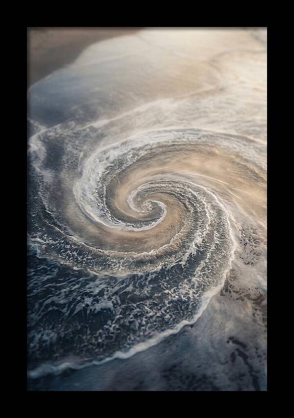 Spiral Fibonacci Pattern In Ocean Blues