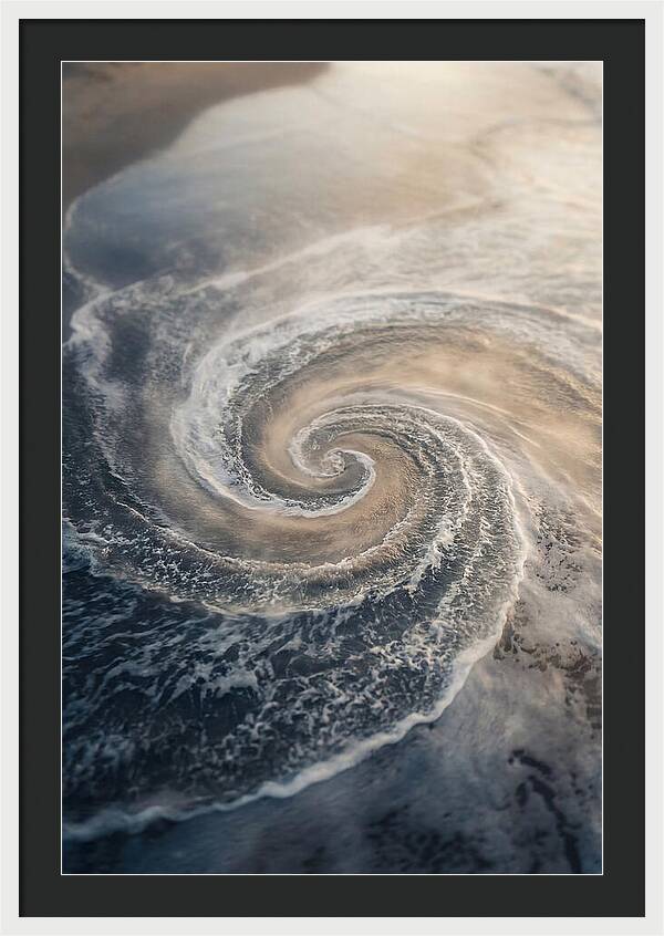 Spiral Fibonacci Pattern In Ocean Blues
