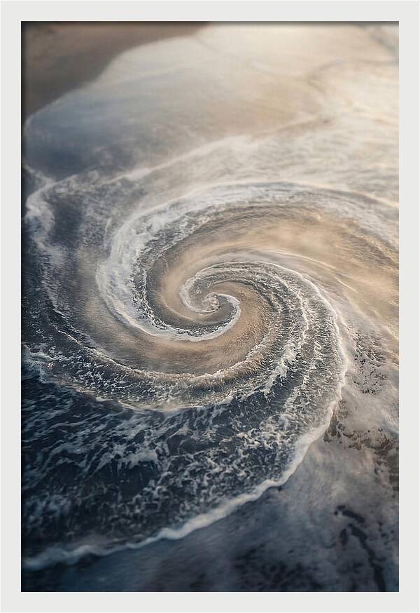 Spiral Fibonacci Pattern In Ocean Blues