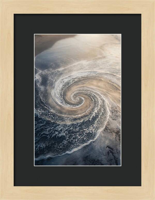 Spiral Fibonacci Pattern In Ocean Blues