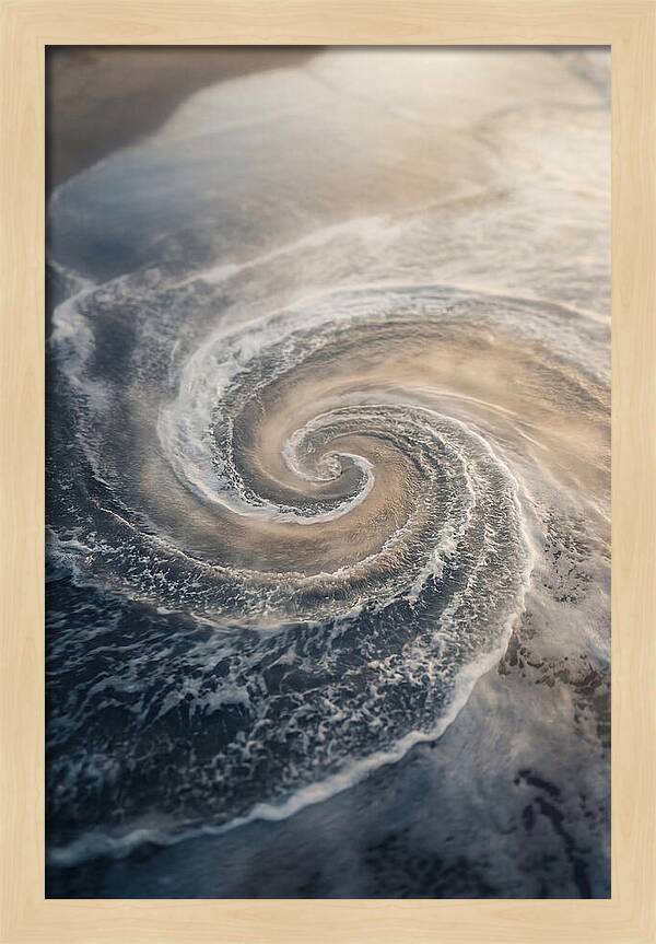 Spiral Fibonacci Pattern In Ocean Blues