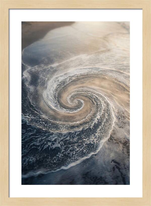 Spiral Fibonacci Pattern In Ocean Blues