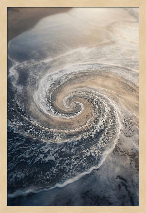 Spiral Fibonacci Pattern In Ocean Blues