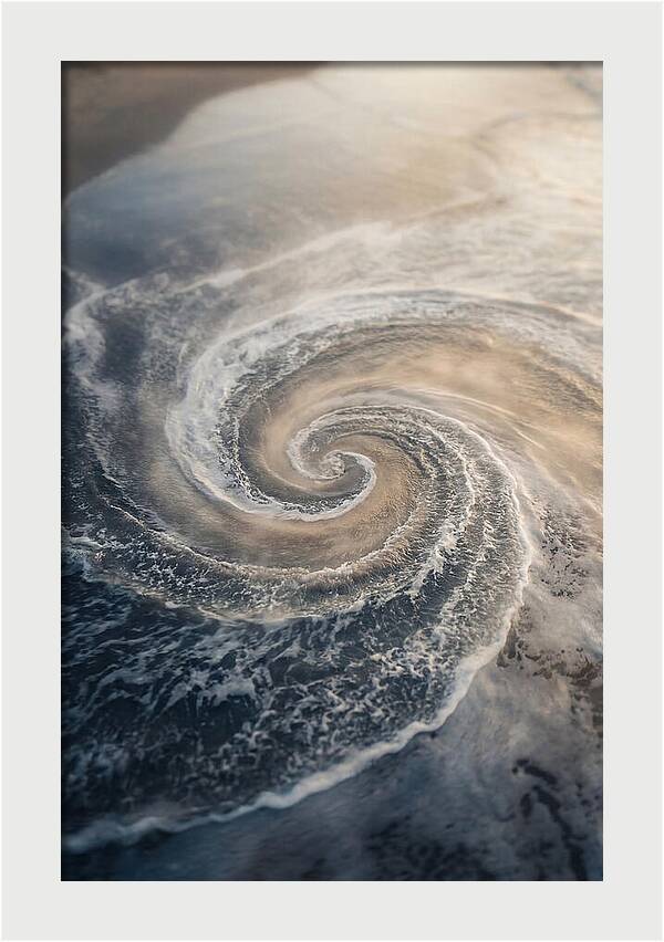 Spiral Fibonacci Pattern In Ocean Blues