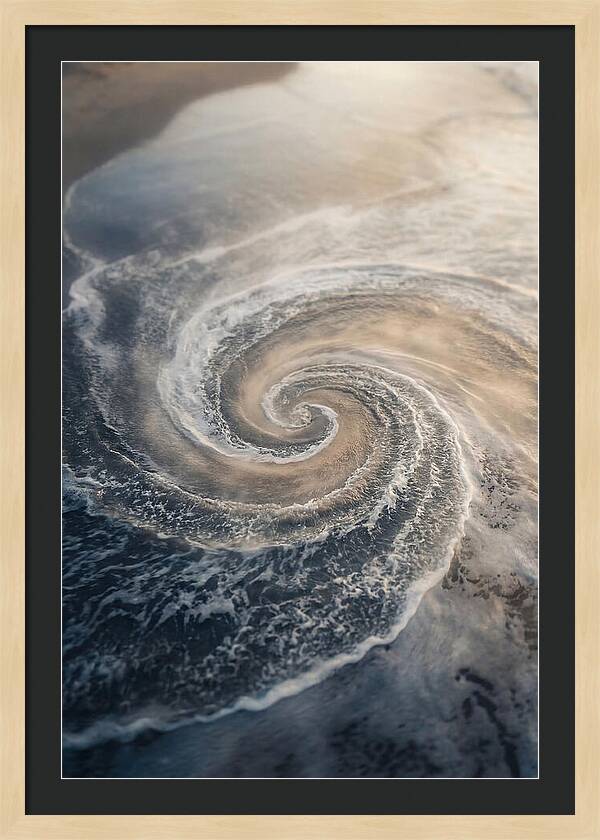 Spiral Fibonacci Pattern In Ocean Blues
