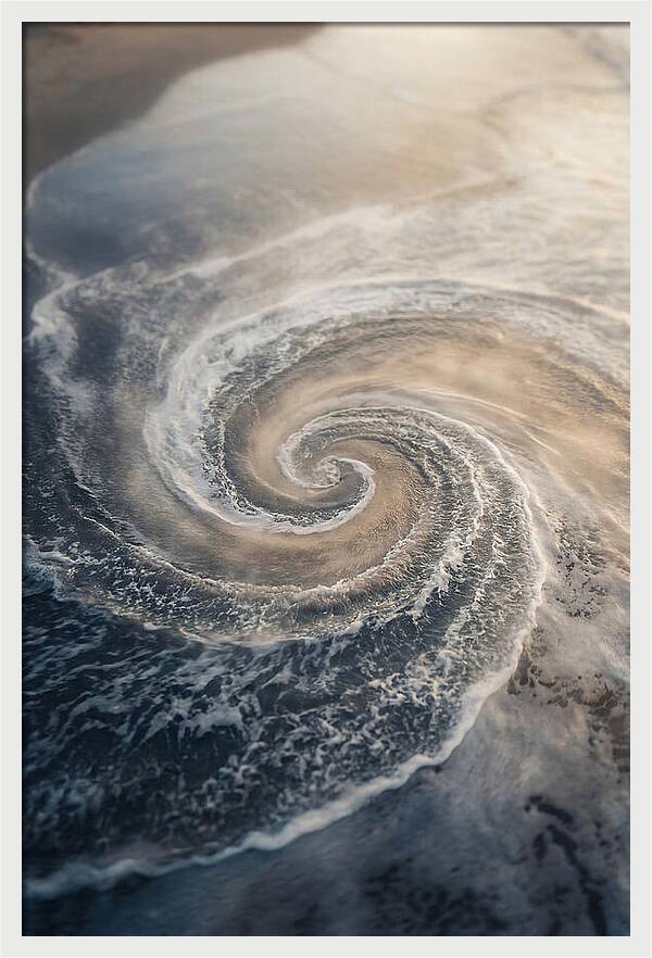 Spiral Fibonacci Pattern In Ocean Blues