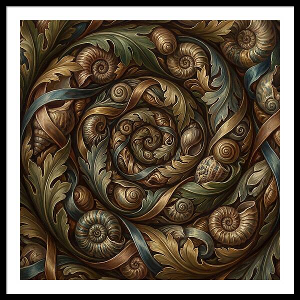 Spiral Shells And Leaves