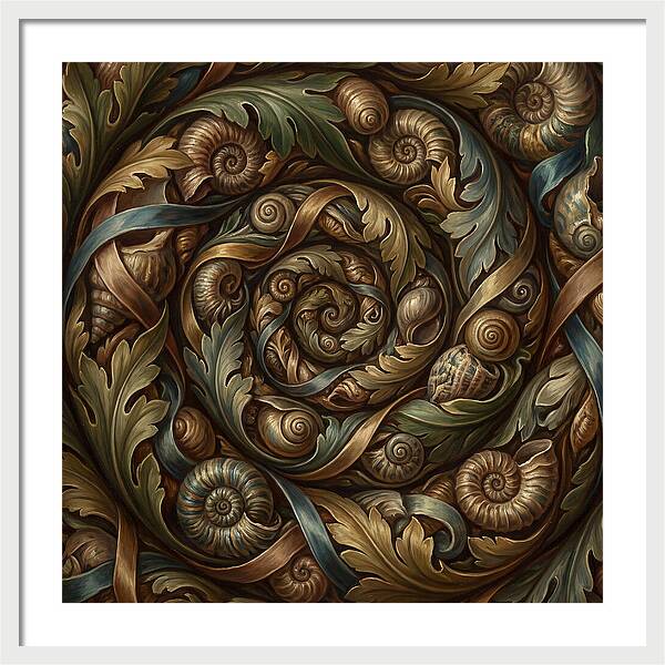 Spiral Shells And Leaves