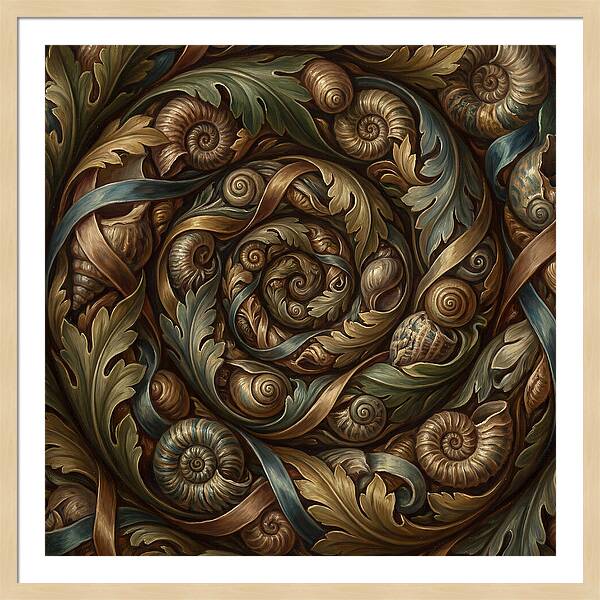 Spiral Shells And Leaves
