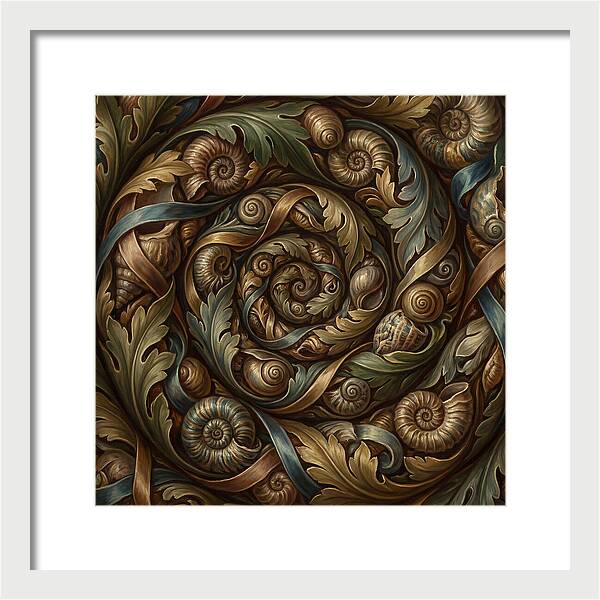 Spiral Shells And Leaves