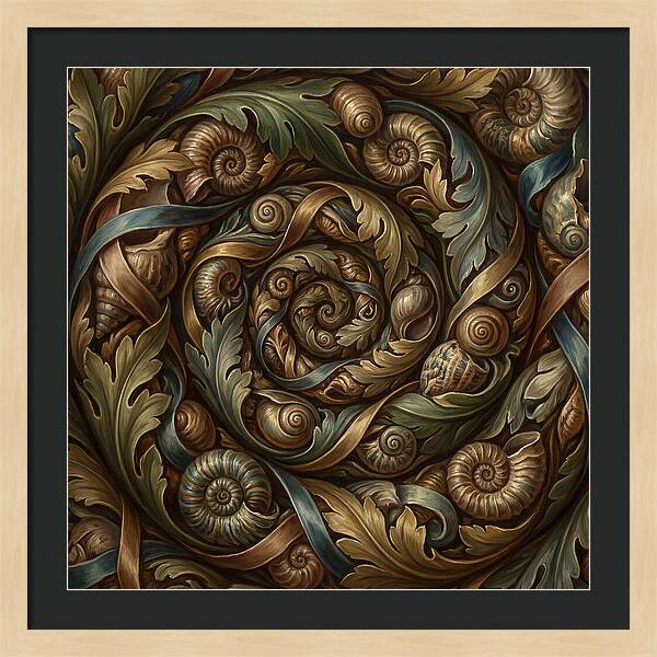 Spiral Shells And Leaves