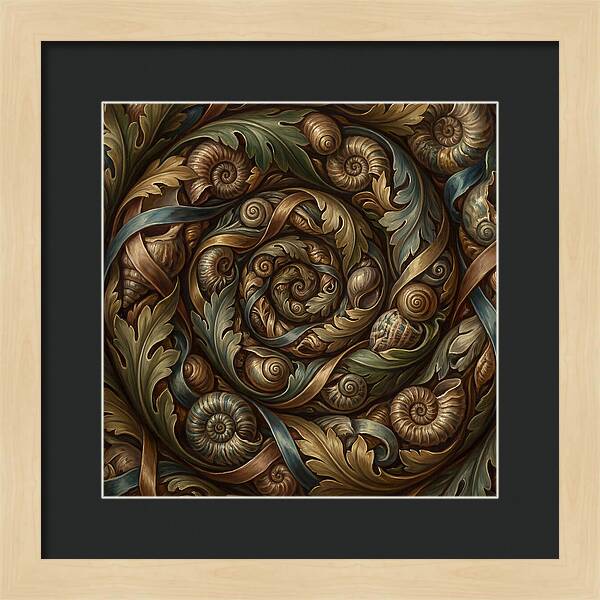 Spiral Shells And Leaves