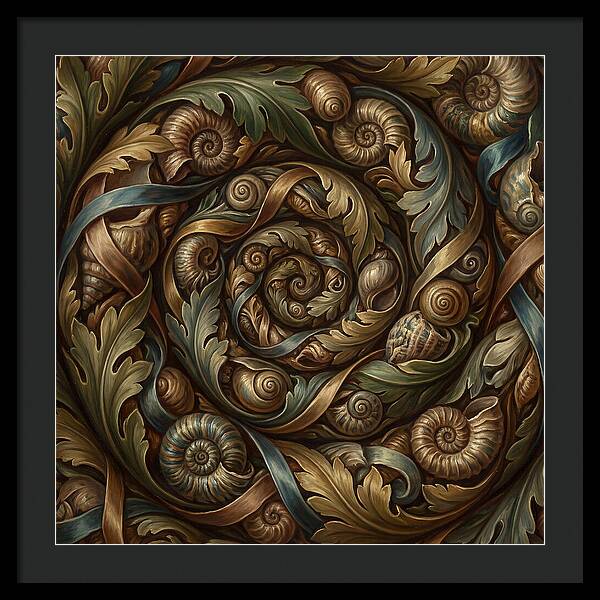 Spiral Shells And Leaves