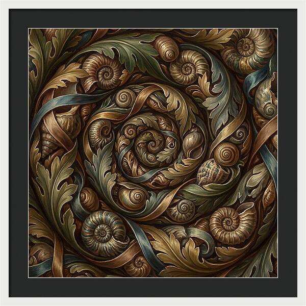 Spiral Shells And Leaves