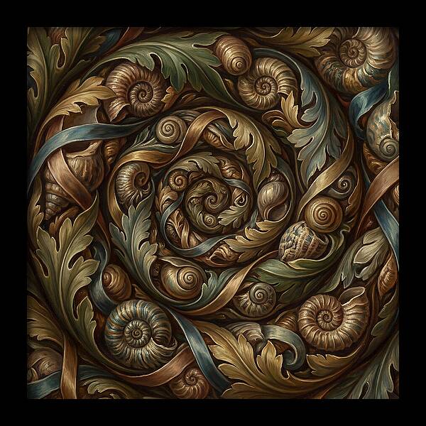 Spiral Shells And Leaves