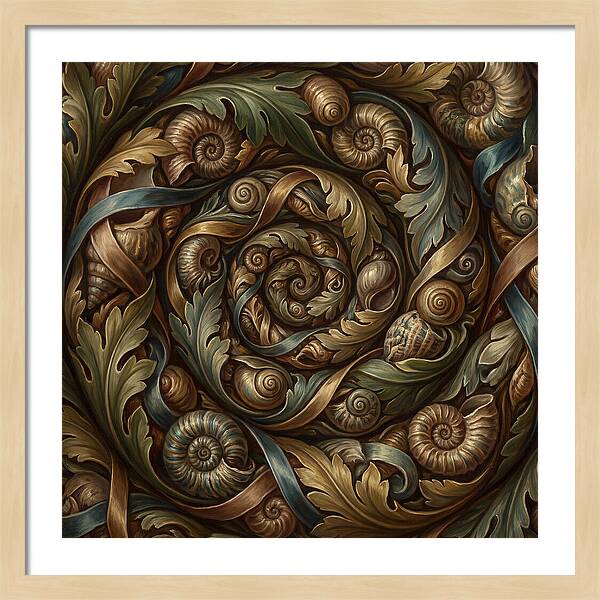 Spiral Shells And Leaves