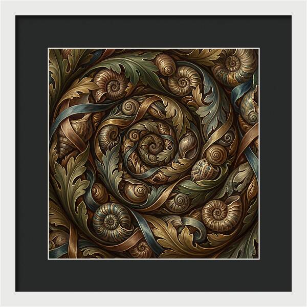 Spiral Shells And Leaves