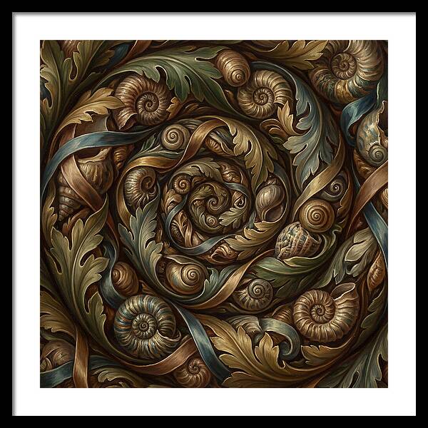 Spiral Shells And Leaves