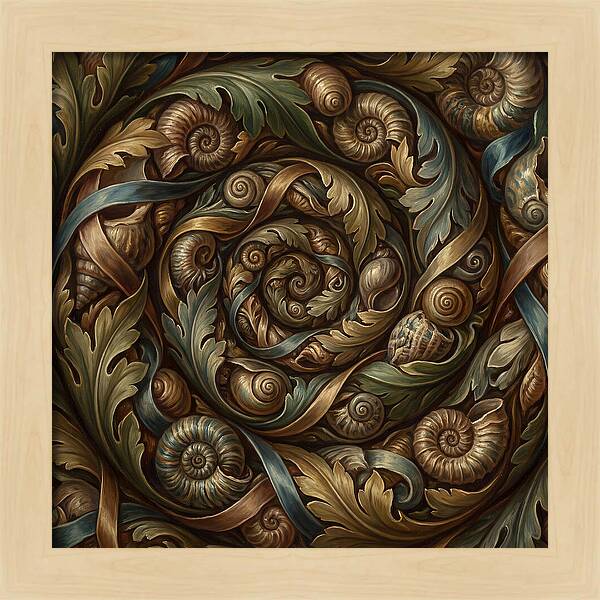 Spiral Shells And Leaves