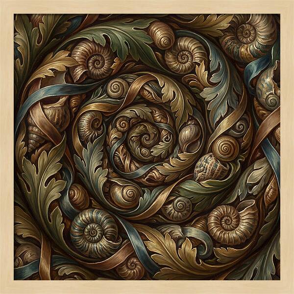 Spiral Shells And Leaves