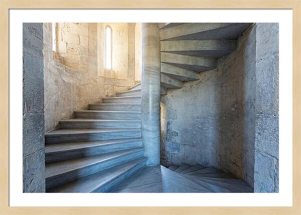 Spiral Stone Staircase In Ancient Tower