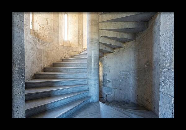 Spiral Stone Staircase In Ancient Tower