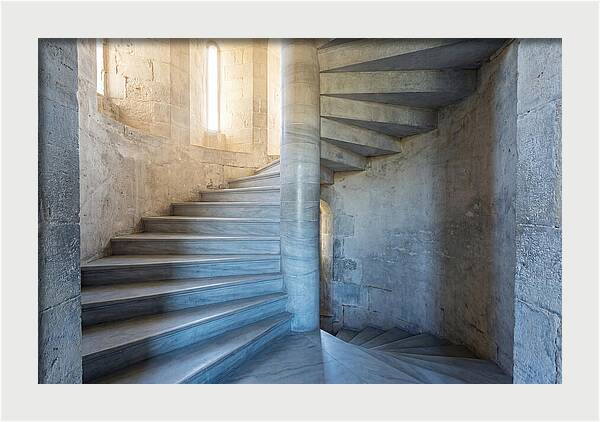 Spiral Stone Staircase In Ancient Tower