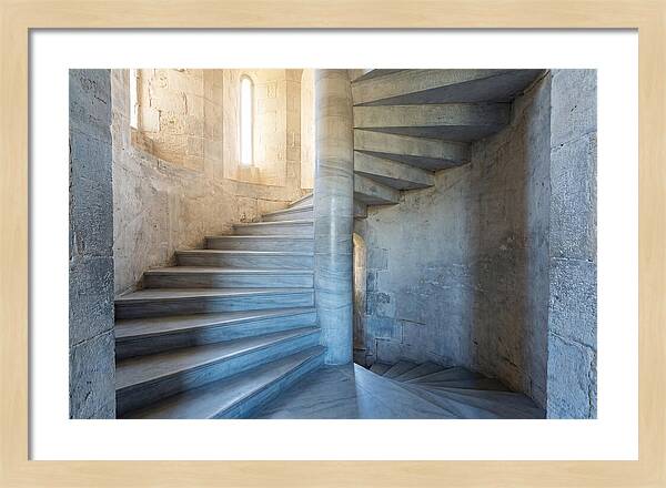Spiral Stone Staircase In Ancient Tower